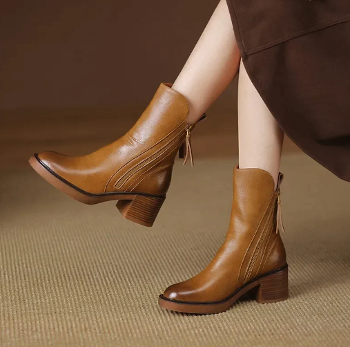 EVELYN | VINTAGE LEATHER ANKLE BOOTS